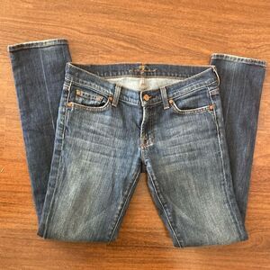 7 For All Mankind Straight Blue Denim Jeans Sz 28